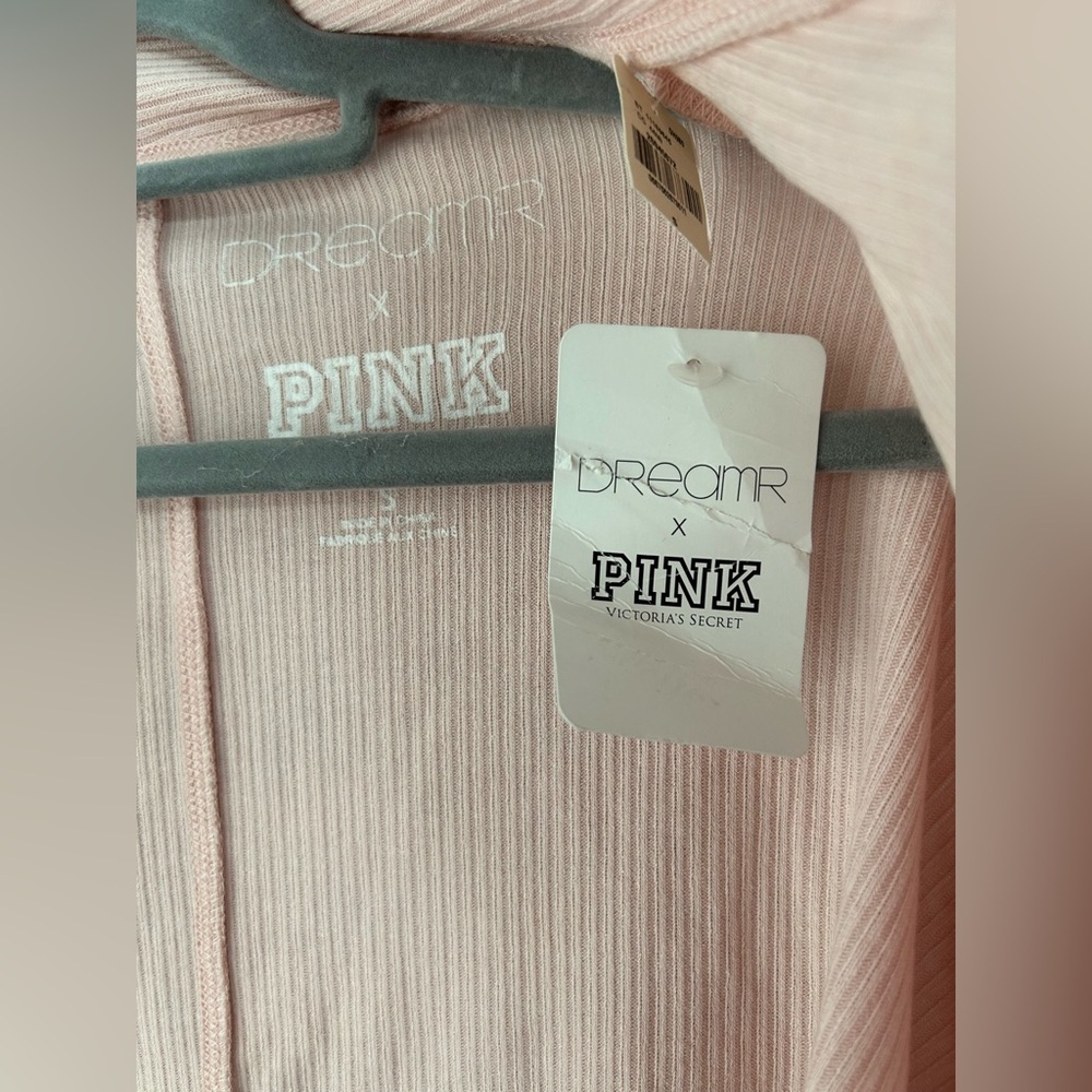 Victoria's Secret PINK Dreamr Sz Small Light Pink Ribbed Open-Front Cardigan NWT - Picture 2 of 8